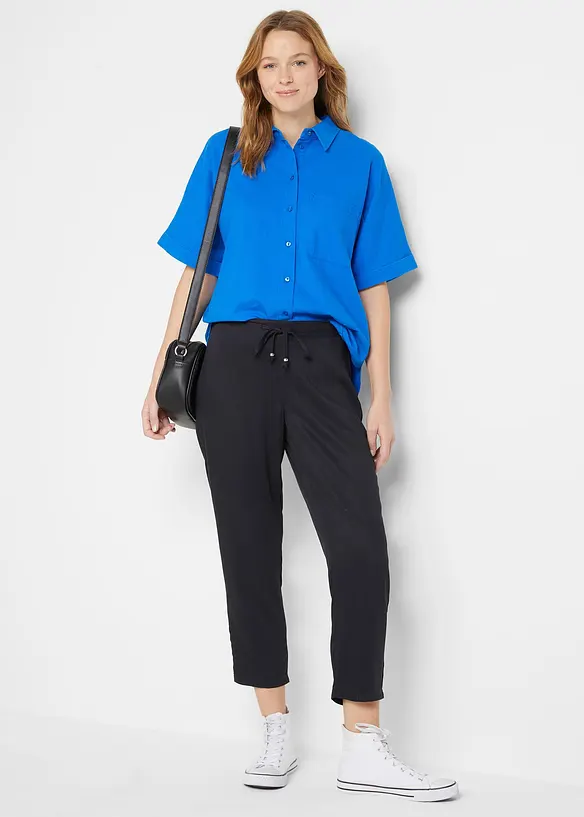 Bpc Bonprix Collection Oversize Halbarmbluse Mit Leinen