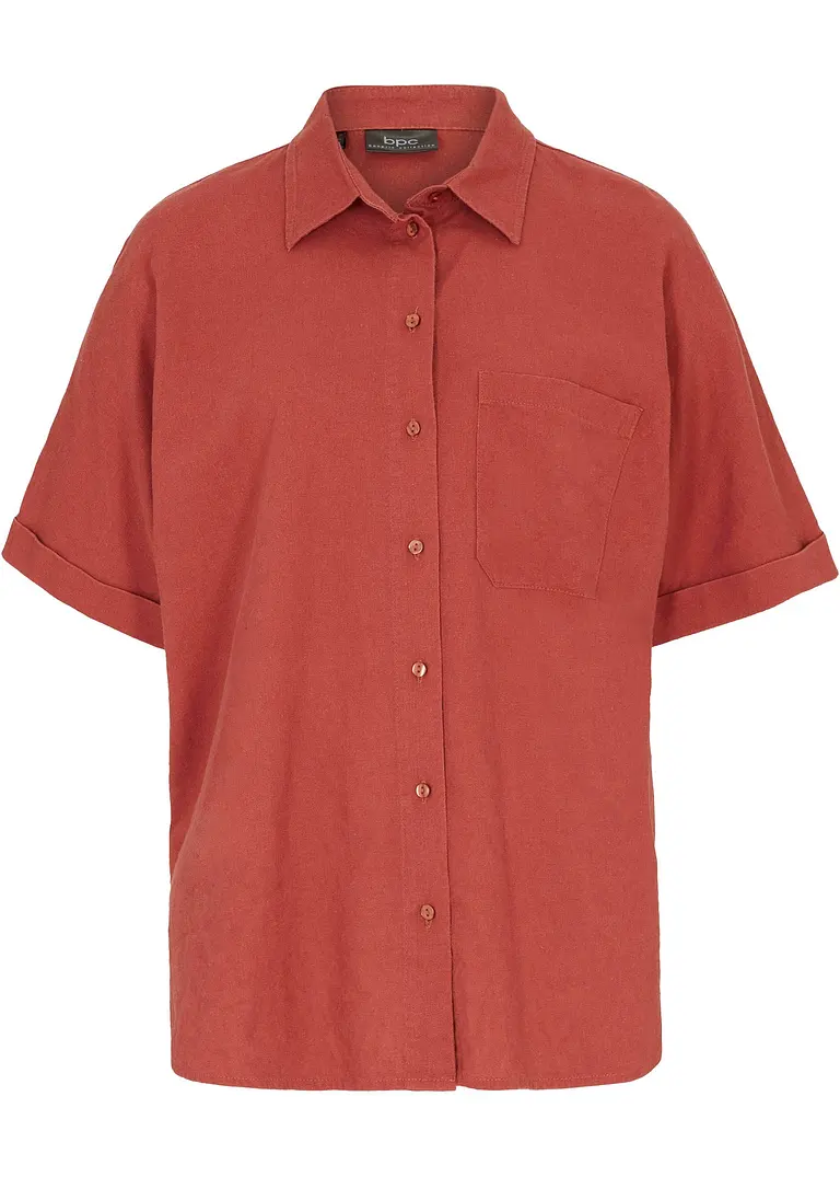 bpc bonprix collection Oversize Halbarmbluse mit Leinen