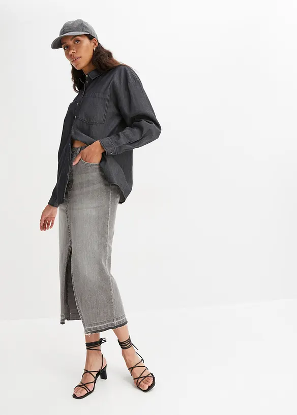 John Baner JEANSWEAR Oversized Jeanshemd Aus Bio-Baumwolle