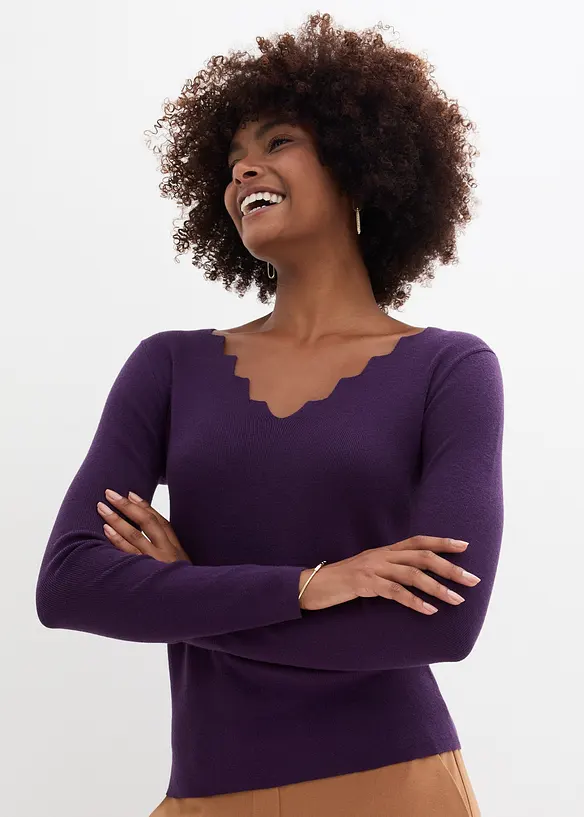 Bpc Selection Pullover Mit Wellenförmigen Ausschnitt