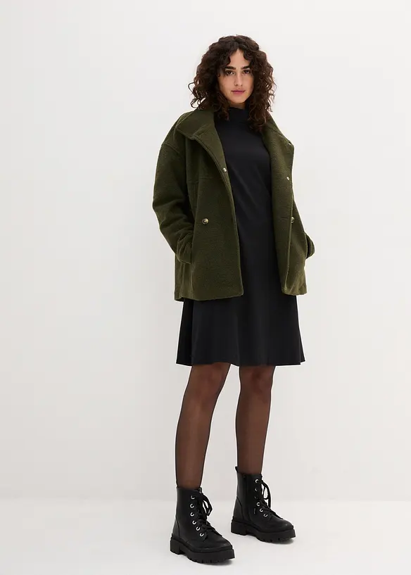 Bpc Bonprix Collection Punto Di Roma Wirk-Kleid Mit Stehkragen, Knieumspielend