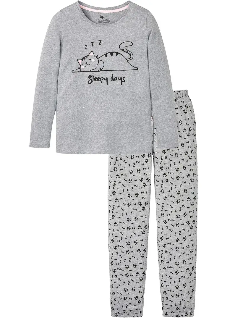 bpc bonprix collection Pyjama mit Schlafmaske mit Bio-Baumwolle