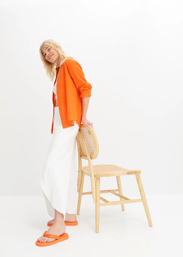 RAINBOW Bluse In Leinenoptik