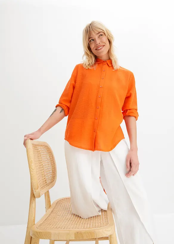 RAINBOW Bluse In Leinenoptik