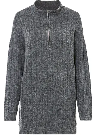 RAINBOW Langer Pullover mit Zopfmuster