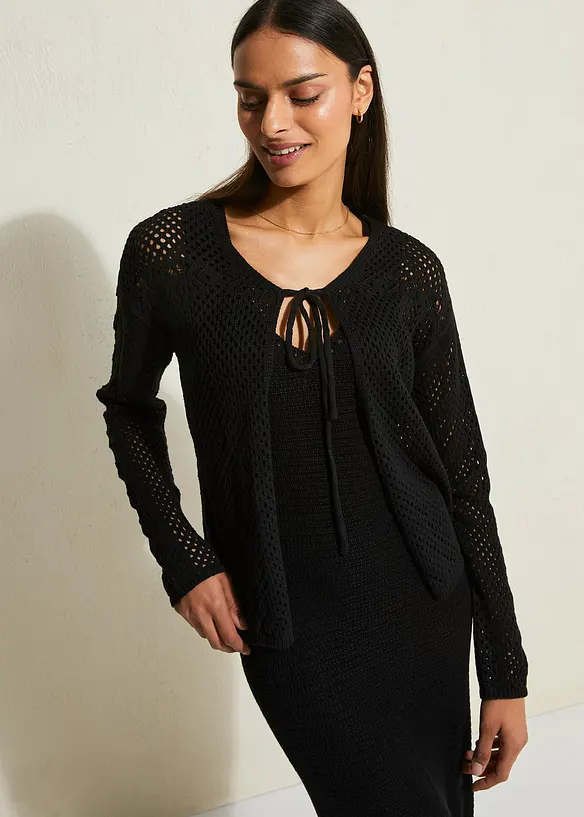 RAINBOW Leichte Strickjacke Mit Bindedetail