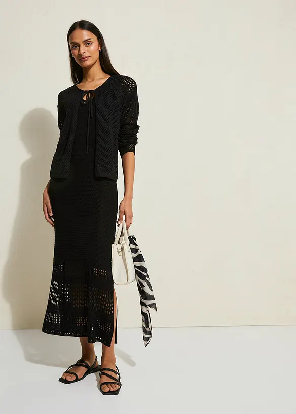 RAINBOW Leichte Strickjacke Mit Bindedetail