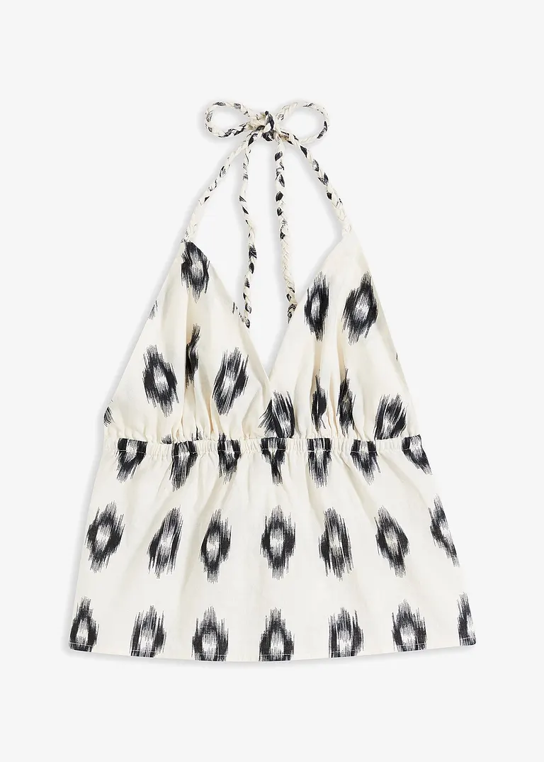 RAINBOW Neckholder Top Mit Leinen