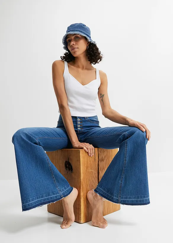 RAINBOW Schlagjeans Mit Offenem Saumabschluss