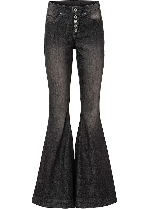 RAINBOW Schlagjeans mit offenem Saumabschluss