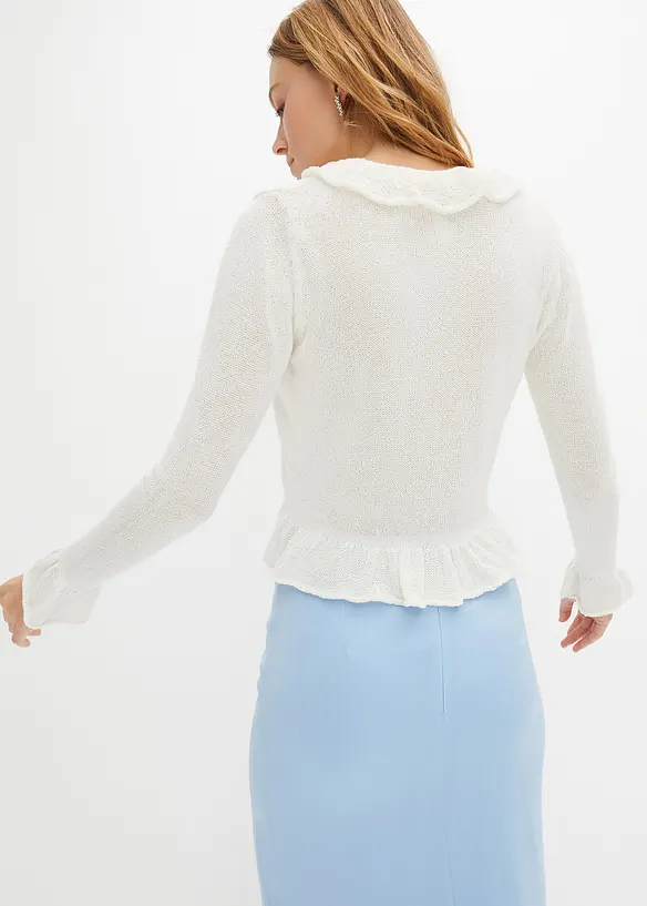 RAINBOW Strickbolero Mit Volants