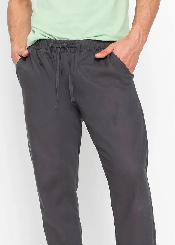 Bonprix Regular Fit Chino-Schlupfhose Mit Leinenanteil, Straight