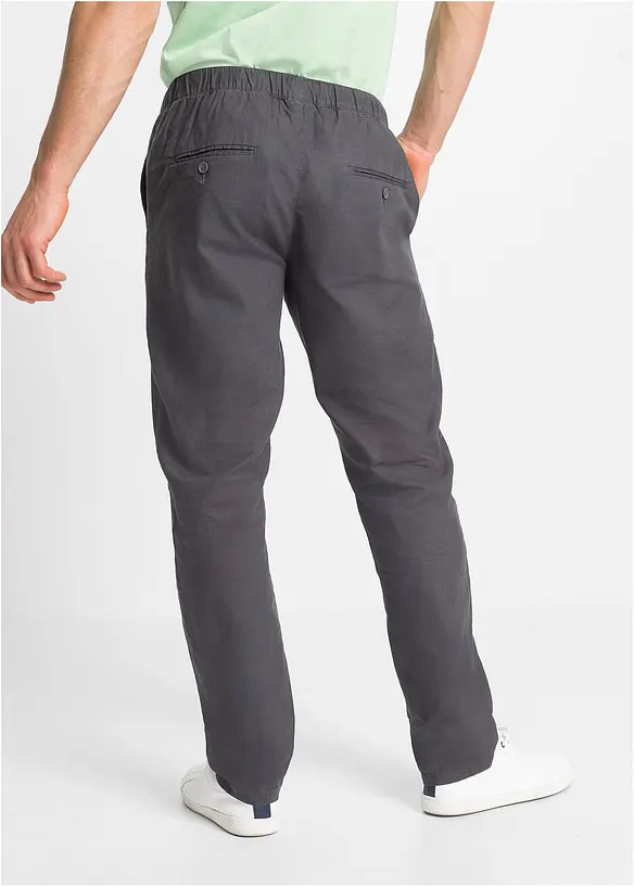 Bonprix Regular Fit Chino-Schlupfhose Mit Leinenanteil, Straight