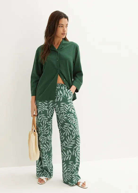 Bpc Bonprix Collection Reverskragen-Bluse Mit Leinen