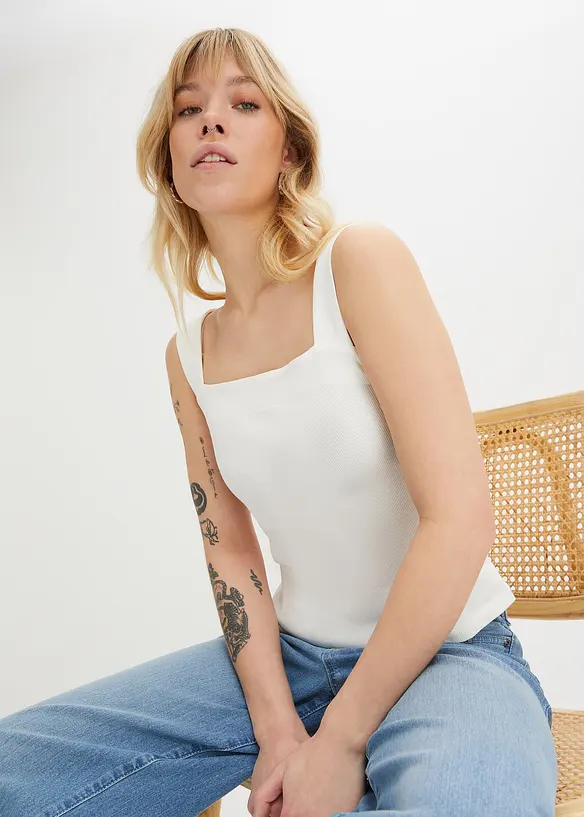 Bonprix Ripp-Top Aus Bio-Baumwolle (Doppelpack 2-tlg. Set)