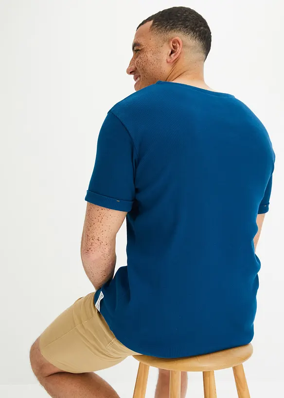 John Baner JEANSWEAR Rippshirt Aus Bio-Baumwolle, Kurzarm