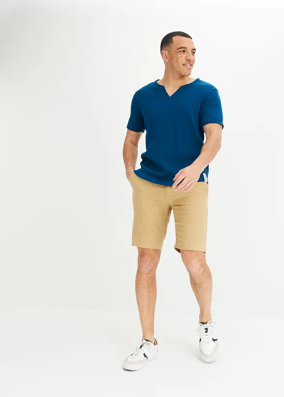 John Baner JEANSWEAR Rippshirt Aus Bio-Baumwolle, Kurzarm