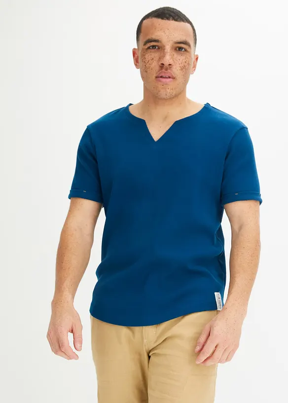 John Baner JEANSWEAR Rippshirt Aus Bio-Baumwolle, Kurzarm