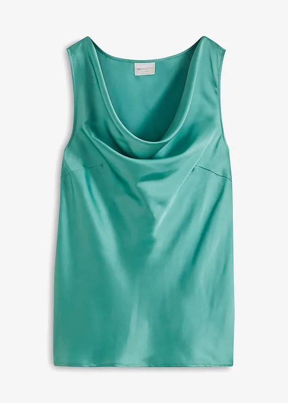 bpc selection Satin Blusentop mit verspieltem Wasserfall Ausschnitt