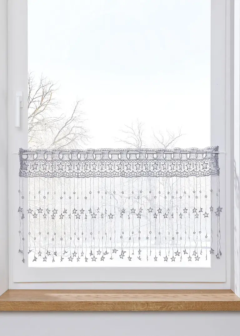 bpc living bonprix collection Scheibengardine mit Stern Stickerei