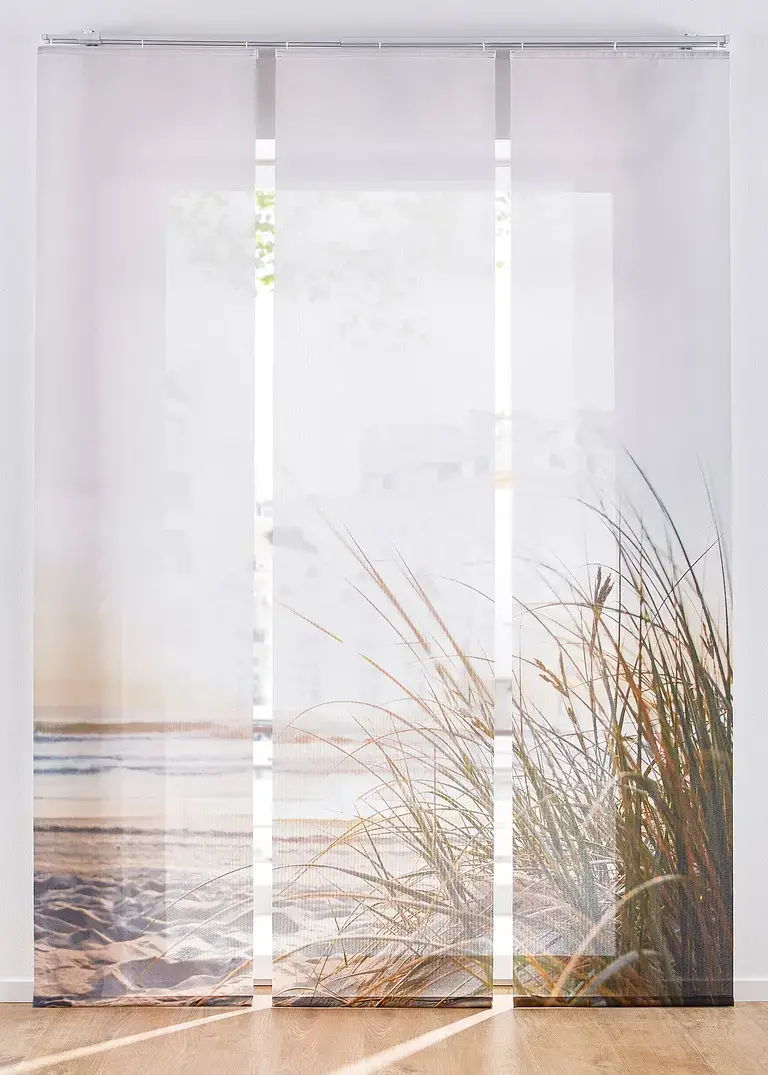 Bpc Living Bonprix Collection Schiebegardinen Mit Strand Motiv (3-tlg.Set)