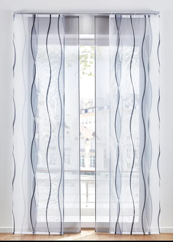 bonprix Schiebegardinen-Set einfarbig und bedruckt (2-tlg)