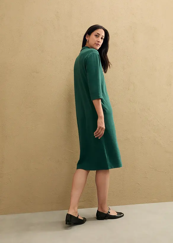 Bpc Bonprix Collection Shirt-Blusen-Kleid In Midi-Länge Aus Baumwolle