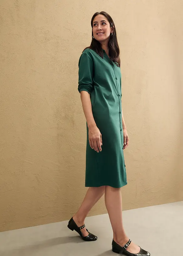 Bpc Bonprix Collection Shirt-Blusen-Kleid In Midi-Länge Aus Baumwolle