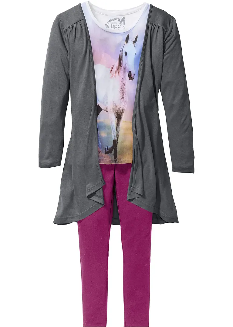 bpc bonprix collection Shirt + Cardigan + Leggings (3-tlg. Set)
