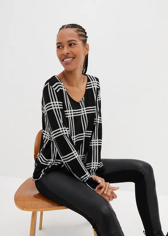 Bpc Bonprix Collection Shirt Mit Elastischem Saum, Langarm