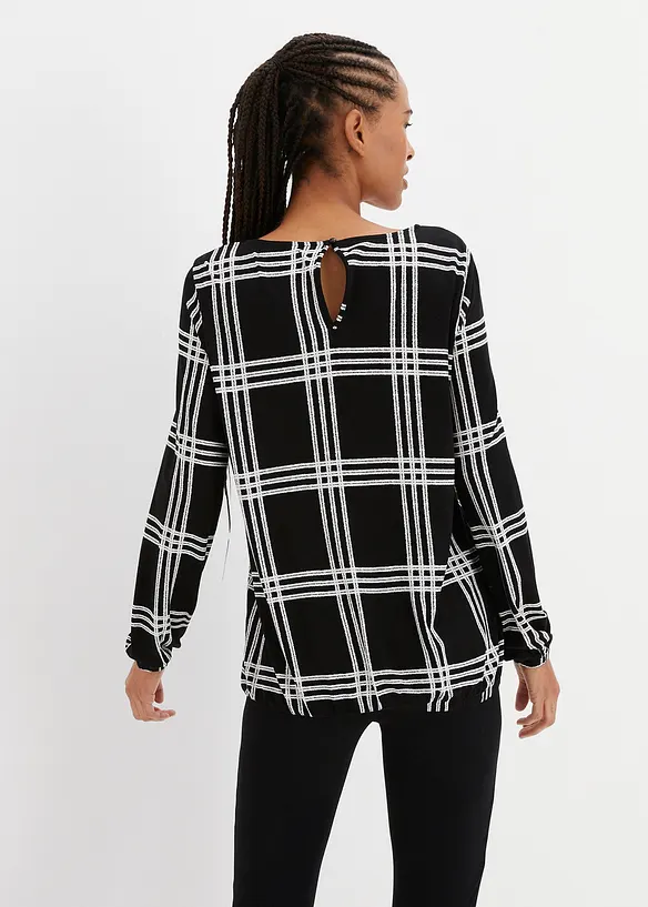 Bpc Bonprix Collection Shirt Mit Elastischem Saum, Langarm