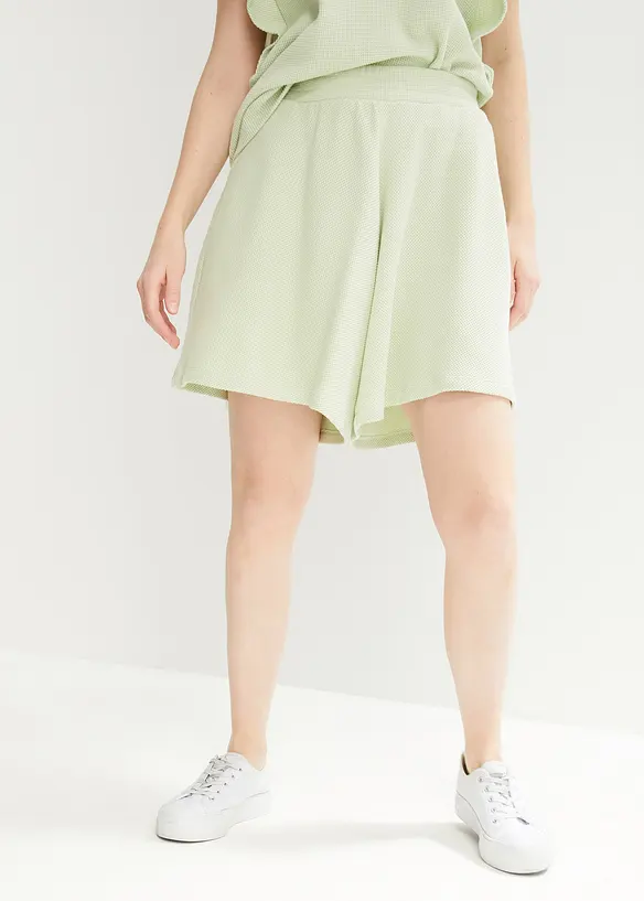 Bpc Bonprix Collection Shorts Aus Wafflejersey Und High-Waist-Bequembund