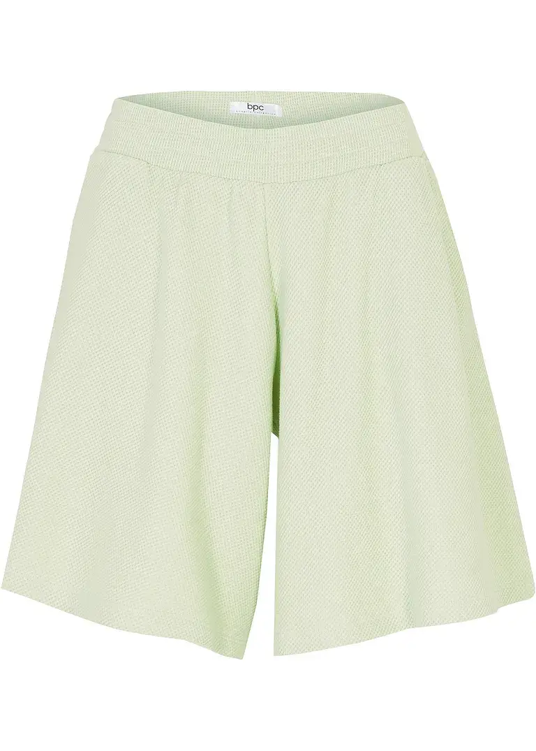 bpc bonprix collection Shorts aus Wafflejersey und High-Waist-Bequembund
