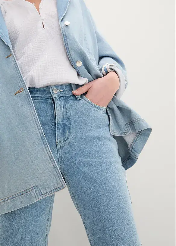 John Baner JEANSWEAR Straight Jeans Mid Waist, Cropped