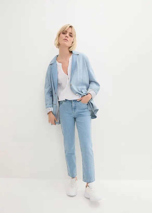 John Baner JEANSWEAR Straight Jeans Mid Waist, Cropped