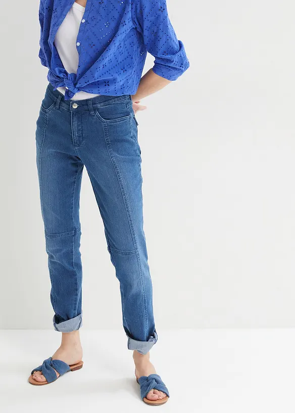 John Baner JEANSWEAR Straight Jeans Mid Waist, Turn-Up