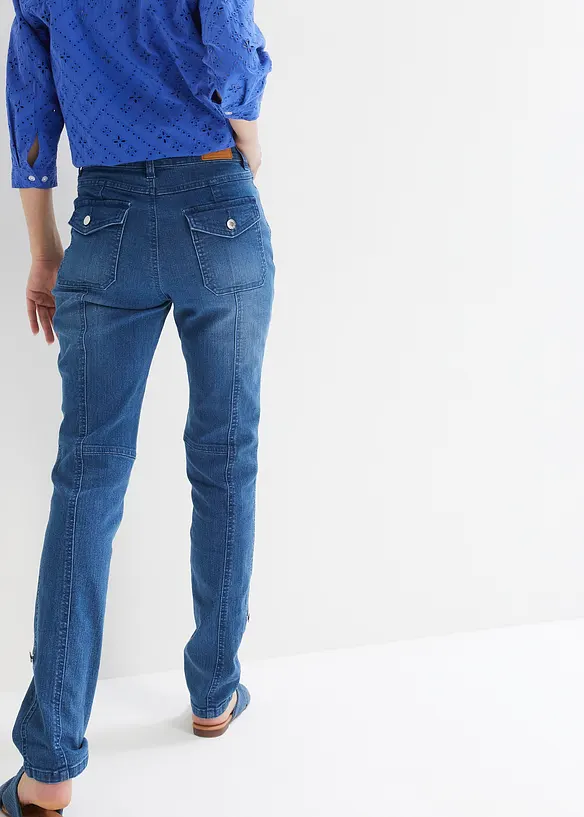John Baner JEANSWEAR Straight Jeans Mid Waist, Turn-Up