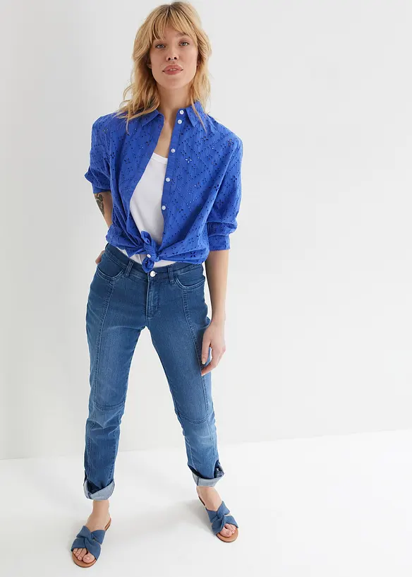 John Baner JEANSWEAR Straight Jeans Mid Waist, Turn-Up