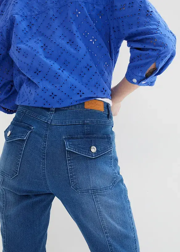 John Baner JEANSWEAR Straight Jeans Mid Waist, Turn-Up