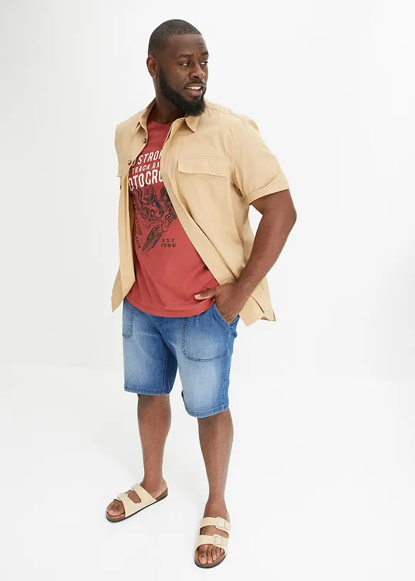 John Baner JEANSWEAR Stretch-Jeans-Bermuda, Loose Fit