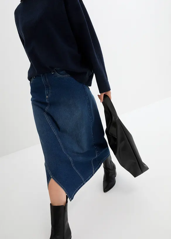 John Baner JEANSWEAR Stretch- Jeansrock, Asymmetrisch