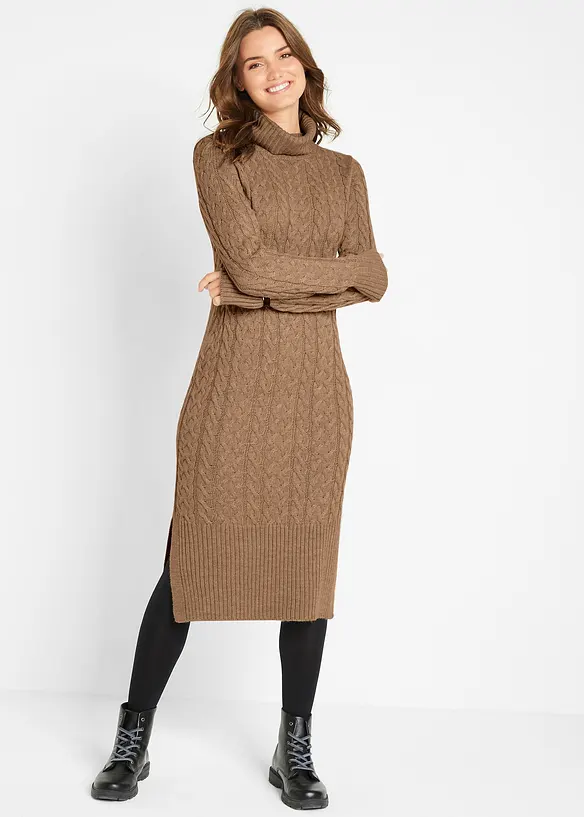 Bpc Bonprix Collection Strickkleid In Midilänge Mit Struktur