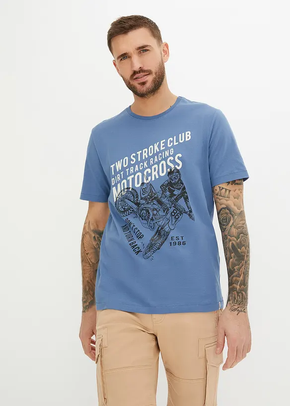 John Baner JEANSWEAR T-Shirt Aus Bio-Baumwolle Mit Motorrad-Druck