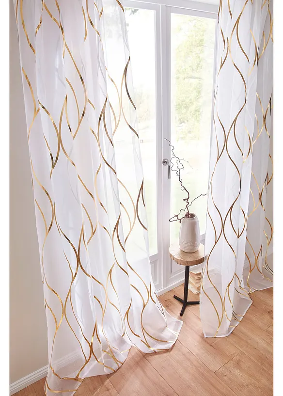 Bonprix Transparente Gardine Mit Glanz Druck (1er Pack)