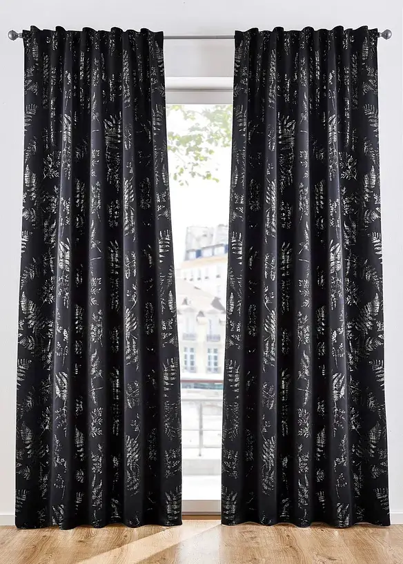 bpc living bonprix collection Verdunkelungsvorhang mit Glanz Druck (1er Pack)