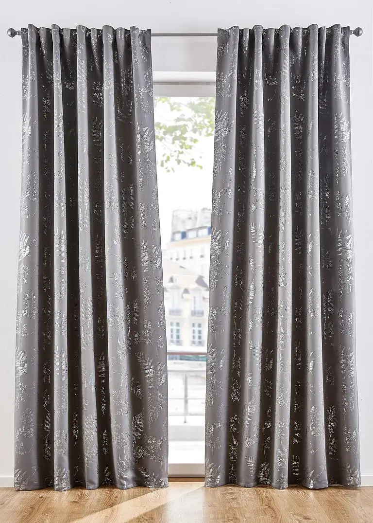 bpc living bonprix collection Verdunkelungsvorhang mit Glanz Druck (1er Pack)