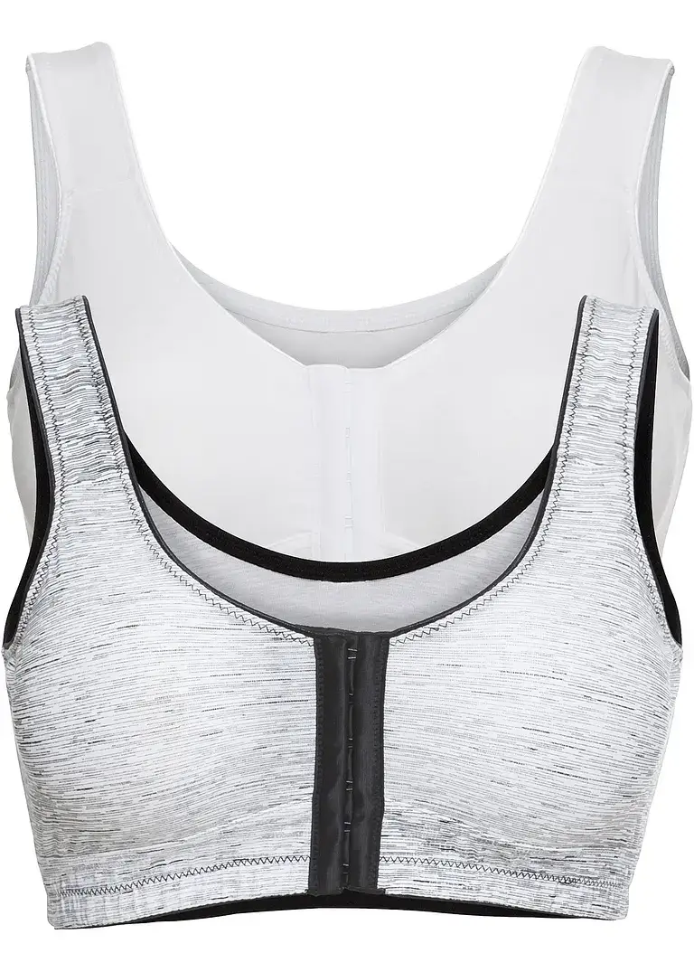 bonprix Vorderverschluss-BH ohne Bügel mit Bio-Baumwolle (2er-Pack)