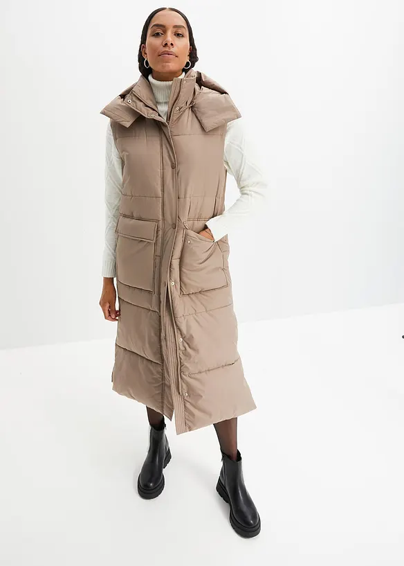 Bpc Bonprix Collection Wattierte Steppweste Aus Recyceltem Polyester Mit Abnehmbarer Kapuze