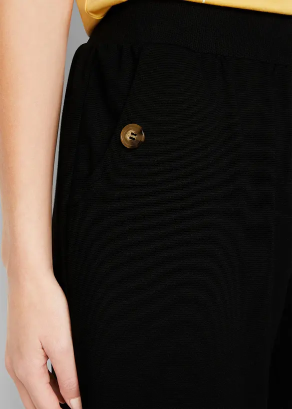 Bpc Bonprix Collection Weite Hose Aus Punto Di Roma Mit Rundumbequembund Und Rippenbündchen Am Saum