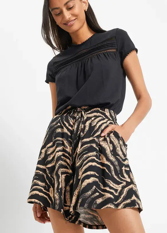 Bpc Bonprix Collection Weite Viskose-Jerseyshorts Mit High-Waist-Bequembund